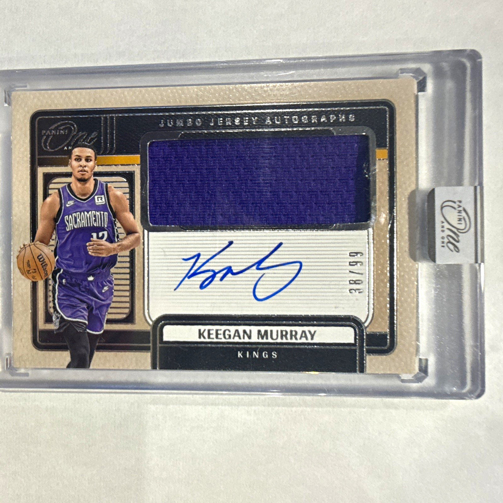 Panini One and One Keegan Murray Kings Jumbo Jersey Auto #JJA-MUR /99