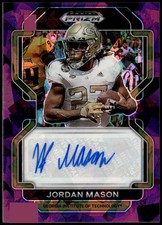 2023 Panini Prizm Draft #RA-JMA Jordan Mason Rookie Autographs Purple Ice /99 E1
