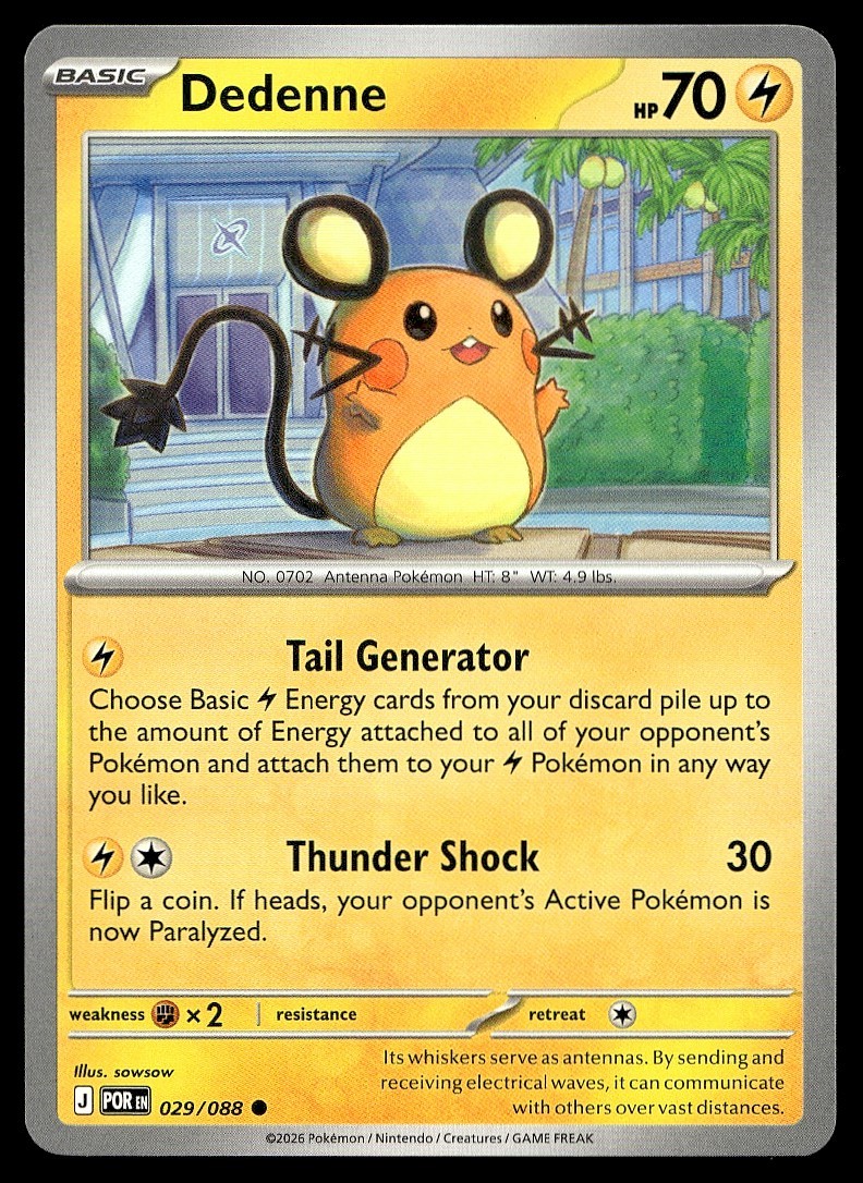 Dedenne 029/088 Common Perfect Order Pokemon Lightly Played