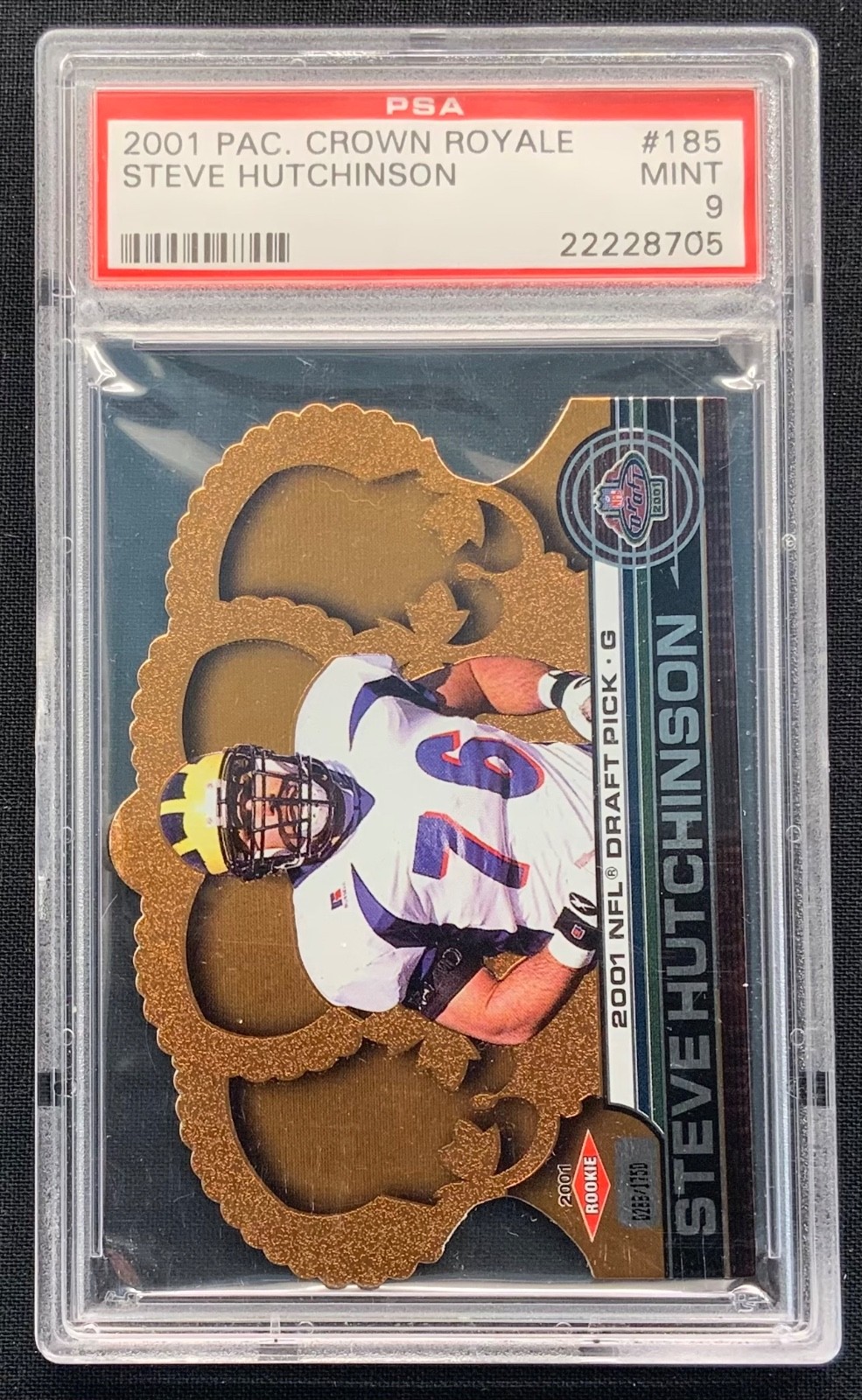 2001 PACIFIC CROWN ROYALE FOOTBALL #185 STEVE HUTCHINSON PSA 9