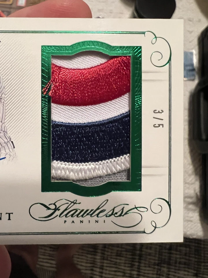 Kris Bryant 2016 Panini impecable logotipo esmeralda parche en tarjeta automático 3/5 juego usado🔥 Foto 4 de 4