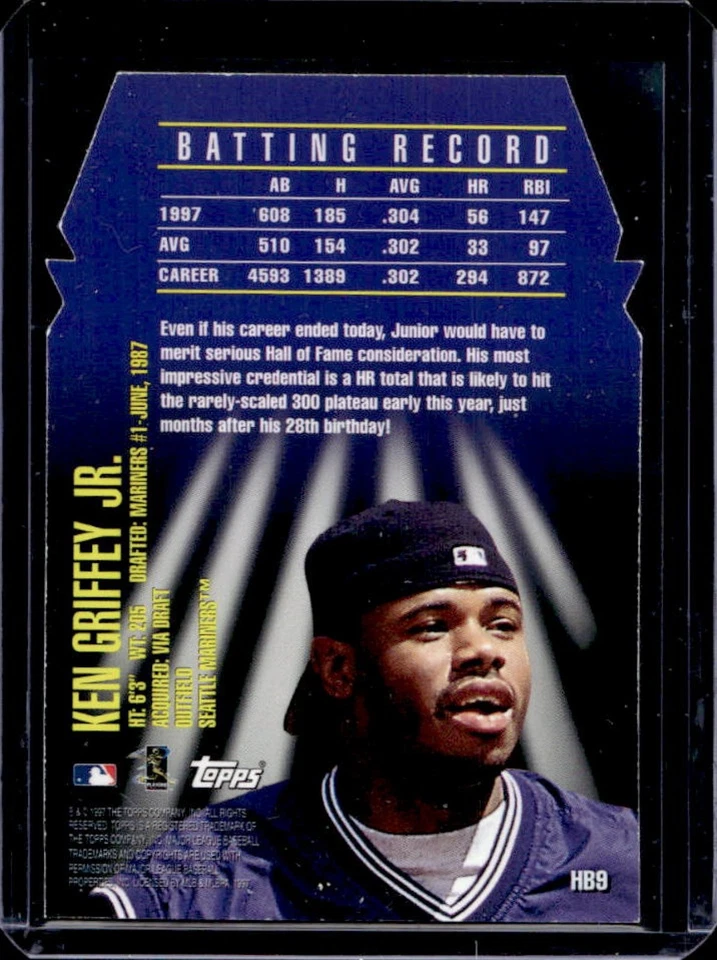 1998 Topps Ken Griffey Jr. Hall Bound #HB9 Mariners - Image 2 of 2