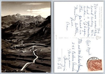 1949 Passo Pordoi Dolomites Italy Real Photo Postcard Winding Mountain Road
