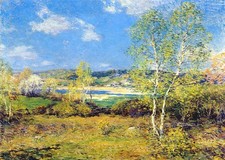 Wandkunst mit ruhiger Landschaft im impressionistischen Stil