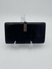 GUCCI Envelope Long Wallet Leather Bifold Continental Black Silver 035-4276