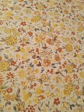 1.6 YARDS Floral Fabric Yellow Brown Floral Fabric Keepsake Calico Floral Fabric