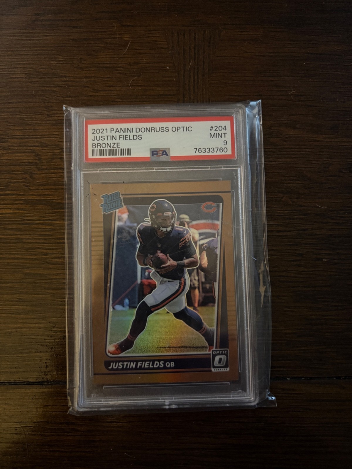 2021 PANINI DONRUSS OPTIC BRONZE #204 JUSTIN FIELDS ROOKIE RC PSA 9