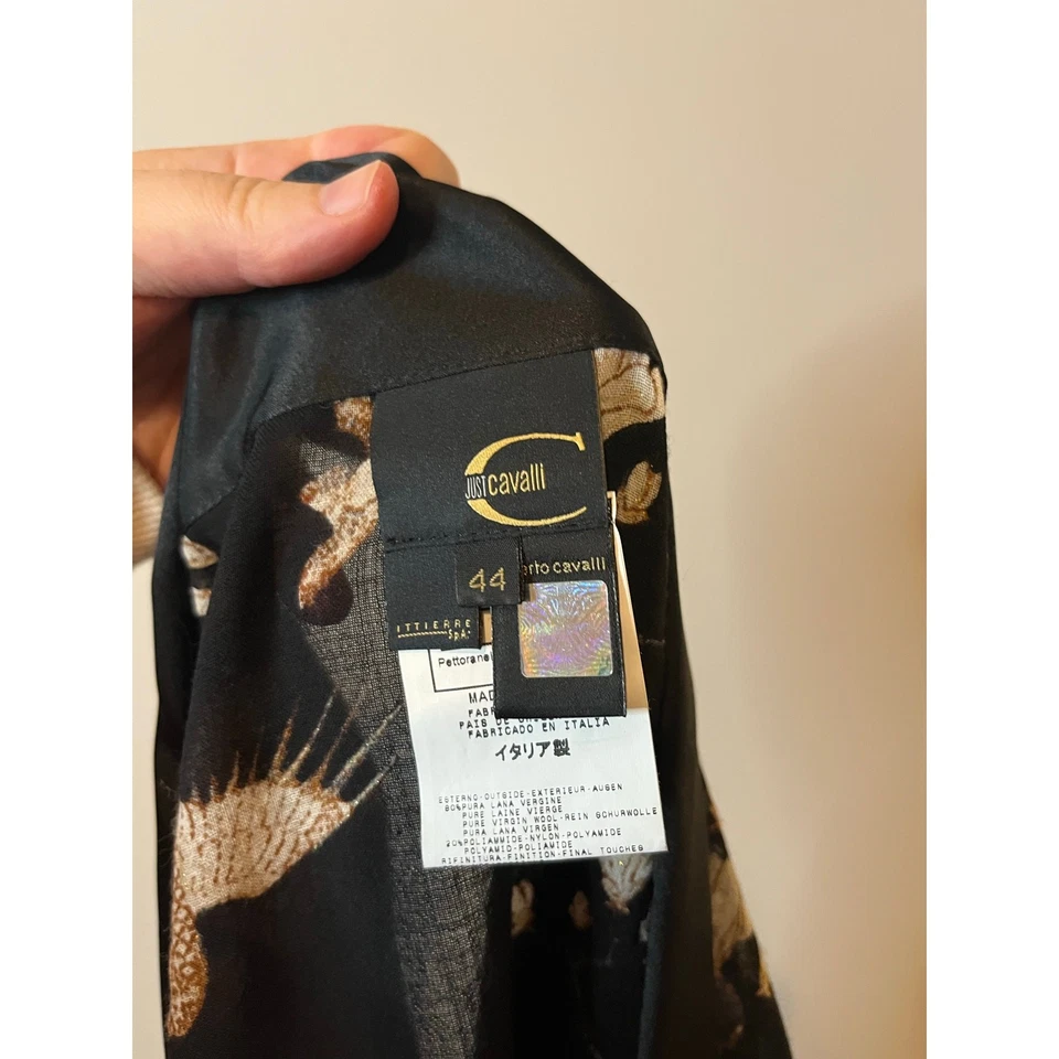 Blusa envolvente estilo kimono 100 % lana virgen Just Cavalli Robert Cavalli vintage Foto 4 de 4