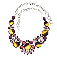 Necklace Ametrine ,Rubylite Facited Gemstone Jewelry 18-20''