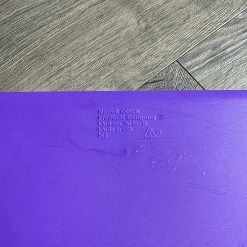 Vintage Spacemaker Long Pencil Case 13" Ruler Storage Box Purple/Clear - Bild 4 von 4