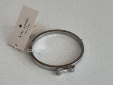 NEW Kate Spade New York Ready Set Bow Bangle Bracelet Silver Tone O0RU1566