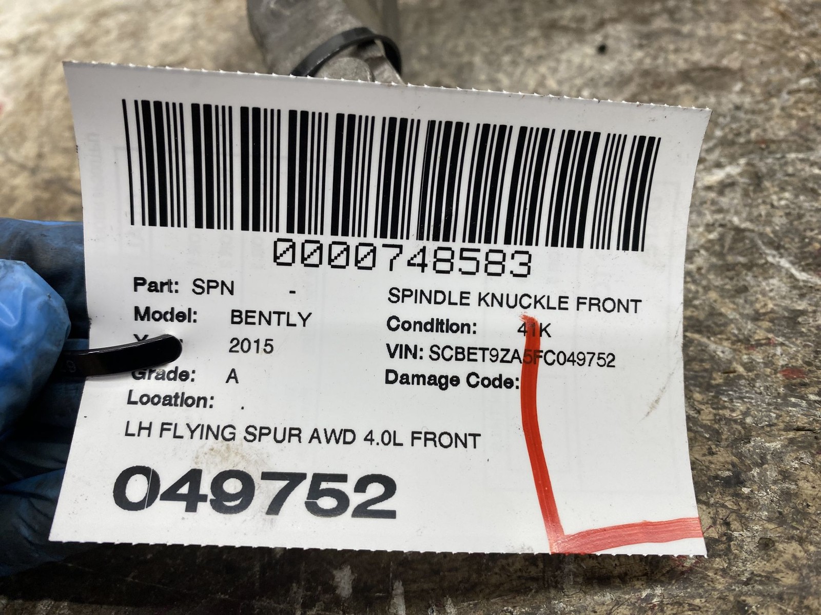 Bentley Flying Spur 2014-2018 FRONT+LEFT Steering knuckle