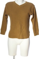 UNIQLO Pull col en V Dames Pull T EU 38 brun style décontracté