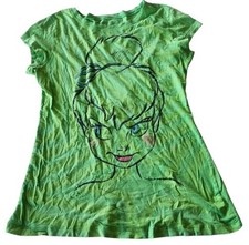 Vintage Disney Tinkerbell Shirt Green Star Youth XL 14-16