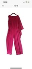 ESCADA One Kimono Sleeve Satin Fuchsia Wide Leg Slit Hem Jumpsuit Size 42 YJ01 — photo 1