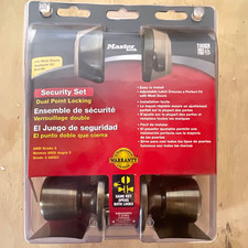 Master Lock Vault Keyed Entry Knob & Deadbolt, Dual Point Locking,
