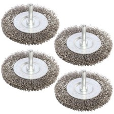 4PCS 3 Inch Stainless Steel Wire Wheel Brushes Kit for Drill with 1/4-Inch Sh...