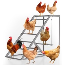 Chicken Perch for Coop with Ladder, Chicken Roosting Bars for Chickens in Coop w