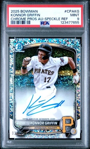 2025 Bowman #CPA-KG Konnor Griffin Pirates Auto Speckle Refractor /299 PSA 9