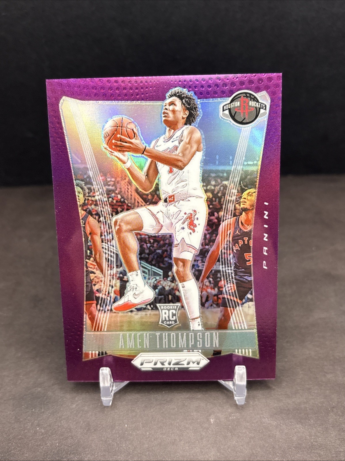 Amen Thompson 2023-24 Prizm Deca RC #294 Purple Prizm SP 42/99 Rockets TF1