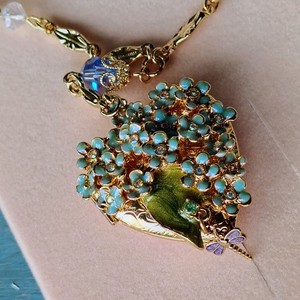 Authentic Kirks Folly Forget Me Knot Gold Plated Heart Locket Pendant Necklace 29" VTG