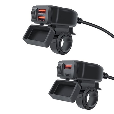 Waterproof double USB Charger Voltmeter Vehicle Charger Adapter for Motorcycles