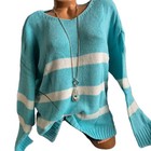 Aniston Pullover Strick Pulli Damen 36 bis 44 blau türkes Gestreift (7 339) NEU