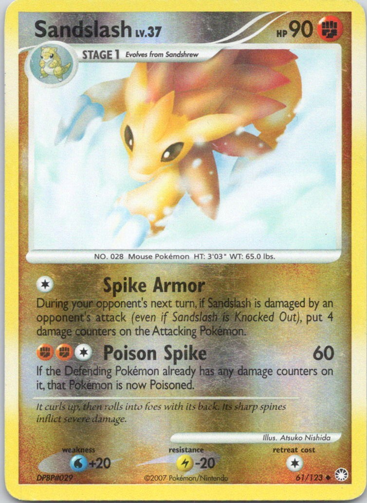 2007 Pokemon Mysterious Treasures Sandslash REVERSE HOLO #61/123