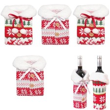 Sacs de bouteilles de vin de Noël couvertures de vin festif charmant design de