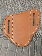 Solid Brown Open Top 45° Belt Loop Small Fix Blade Knife Leather Sheath