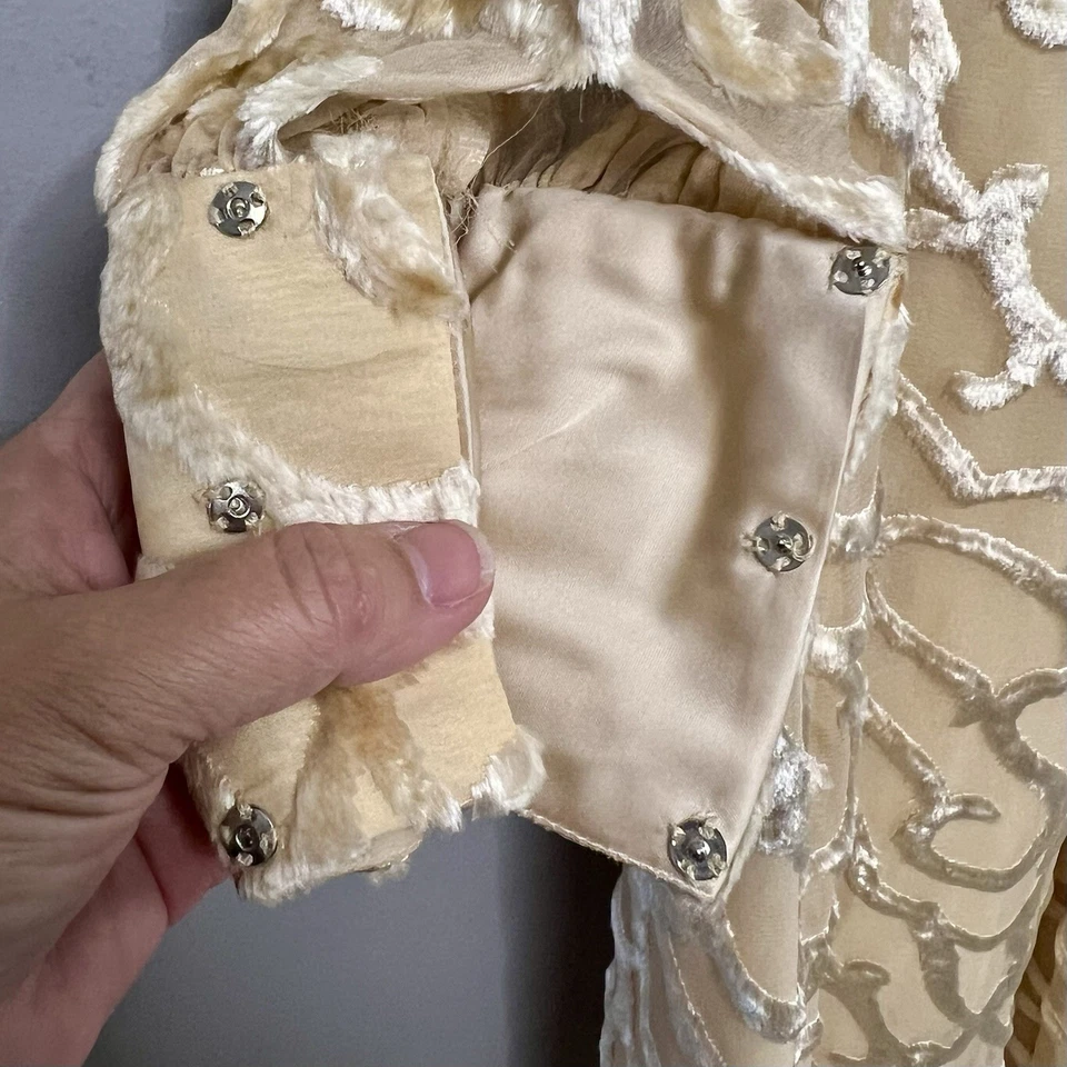 Vestido pesado vintage Lillie rubi com miçangas à mão longo império cintura anfitriã/noite/MOB - Imagem 4 de 4