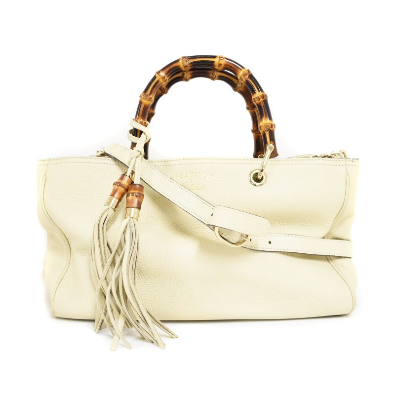 Gucci Bamboo 2-Way Ivory Tote Bag for Women 323660