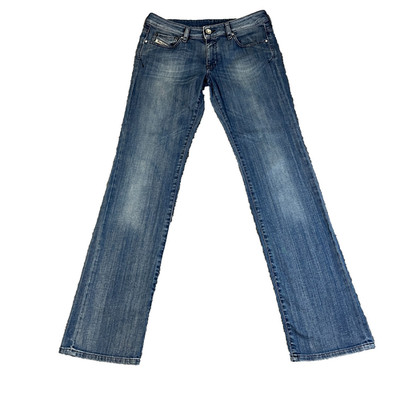 Damen Diesel Bootcut Jeans W32 L34 Low Rise Stretch Hellblau Zip Fly Ronhary