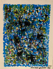 DOMINIQUE GAUTIER (1951-2018) OEUVRE ORIGINALE COMPOSITION ABSTRAITE 1990 (74)