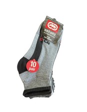 Ecko Unltd Men's Low Cut Socks, 10-Pair, Black/Gray, Polyester, Size 6-12