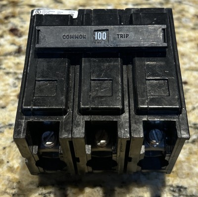 #ad Eaton BAB3100H 3 Pole 100 Amp 240VAC 3 Phase Type BA Bolt On Circuit Breaker $69.99