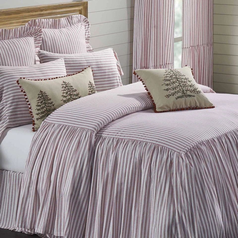 Timeless Ticking Red Embroidered Christmas Tree Throw Pillow Cover, Country F... - Image 3 of 4