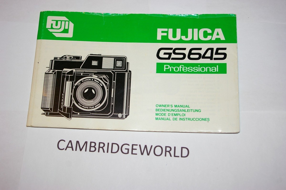 Fujica 645 Manual FUJICA FUJIFILM FUJI GS645 CAMERA