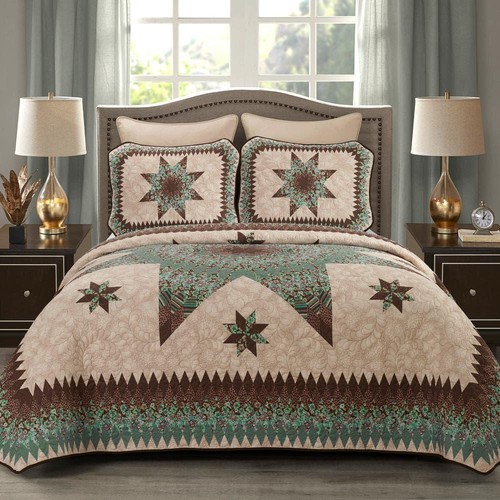 DONNA SHARP Quilt Set 110" x 110" King-Size Soft Polyester Multi-Colored 3-Piece - Picture 3 of 3
