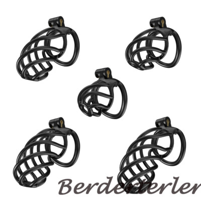 Male Cobra Chastity Cage Device 4 Rings Men Resin Spiral Mamba Locking Belt