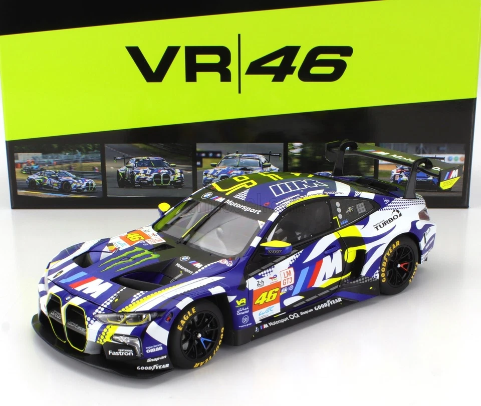 MINICHAMPS 1:18 MODELLINO AUTO VALENTINO ROSSI VR/46 BMW M4 GT3 24H LE MANS 2024 - Immagine 2 di 4