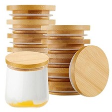 Yogurt Jar Lids Set Bamboo Jar Lids Wooden Lids Compatible with Oui Yogurt Jars