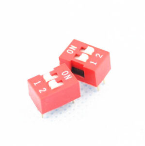 10Pcs Red 2.54mm Pitch Switch Ways Slide Type DIP 12 position 