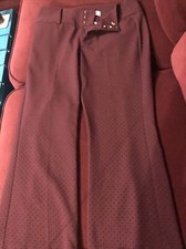 Women s ELLE Maroon Black Polka Dot Size 6 Dress Pants
