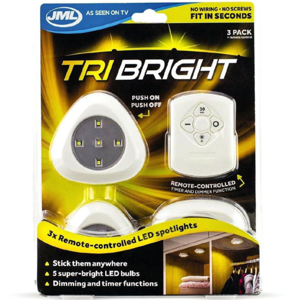 JML (A000538) Tri Bright Remote Controlled LED Spotlights for sale