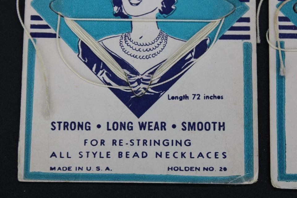 Vintage Dupont Nylon Yarn Restringing Cord, On Card, 72 Inches Lot Of 3 - Imagem 4 de 4