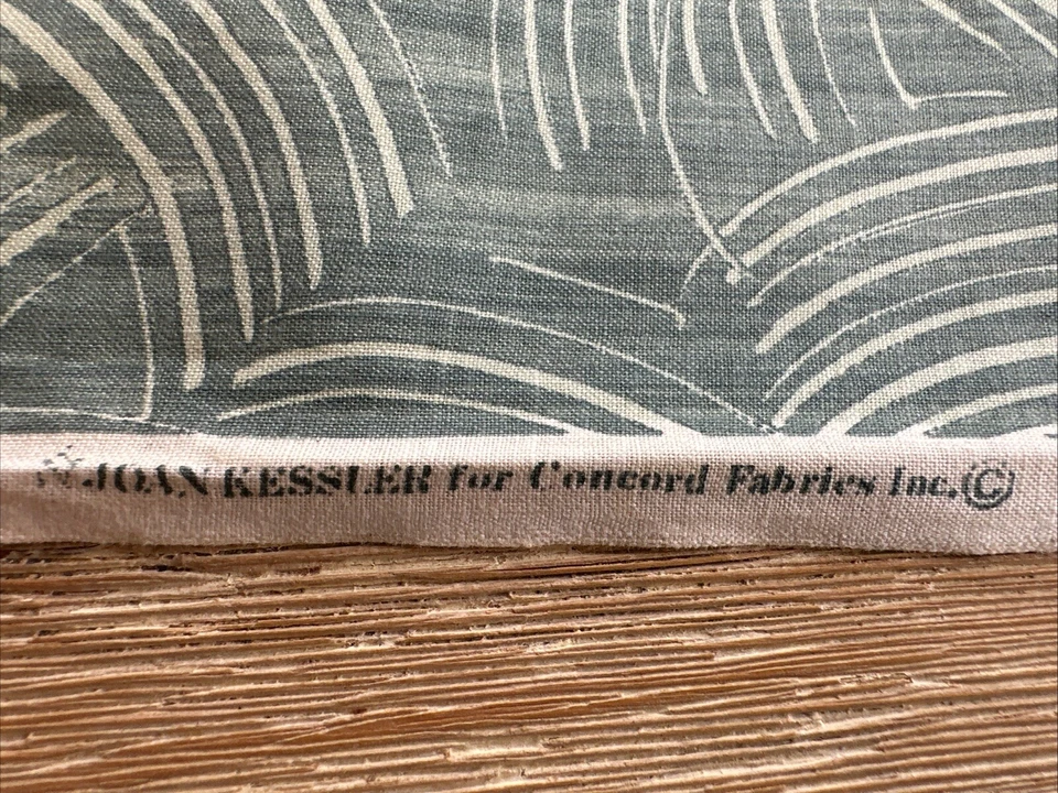 Vintage Fabric Joan Kessler For Concord Contemporary 10 yds Sage Green Swirl - Image 3 of 4