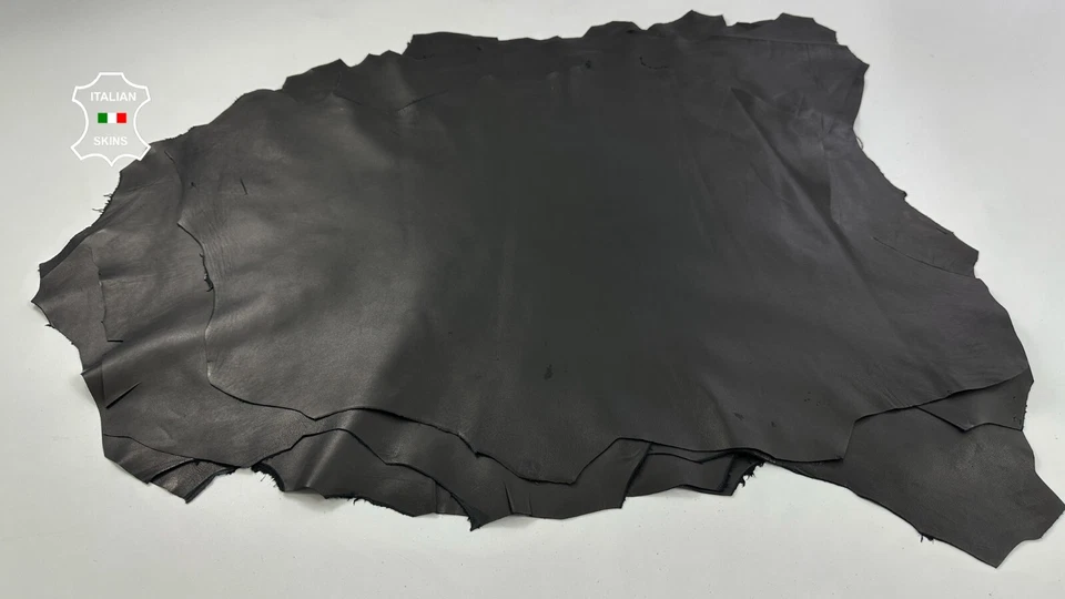 NATURAL BLACK NAKED Italian soft Lambskin leather 7 skins 30sqf 0.9mm #C3594 - Image 2 of 4