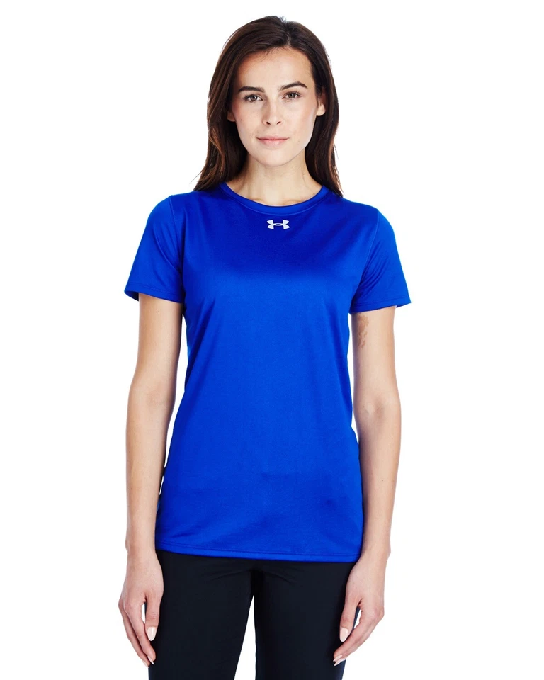NUEVO CON ETIQUETAS Camisa Under Armour Para Mujer Manga Corta Active Gear Locker Camiseta Azul XL Foto 2 de 2