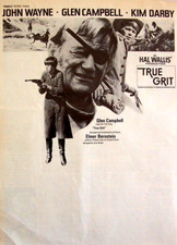 TRUE GRIT 1 vintage 1969 ADVERT JOHN WAYNE GLEN CAMPBELL